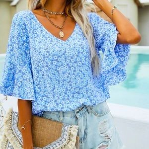 SHEIN blue top
